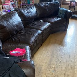 2 Piece Leather Sectional Sofa 