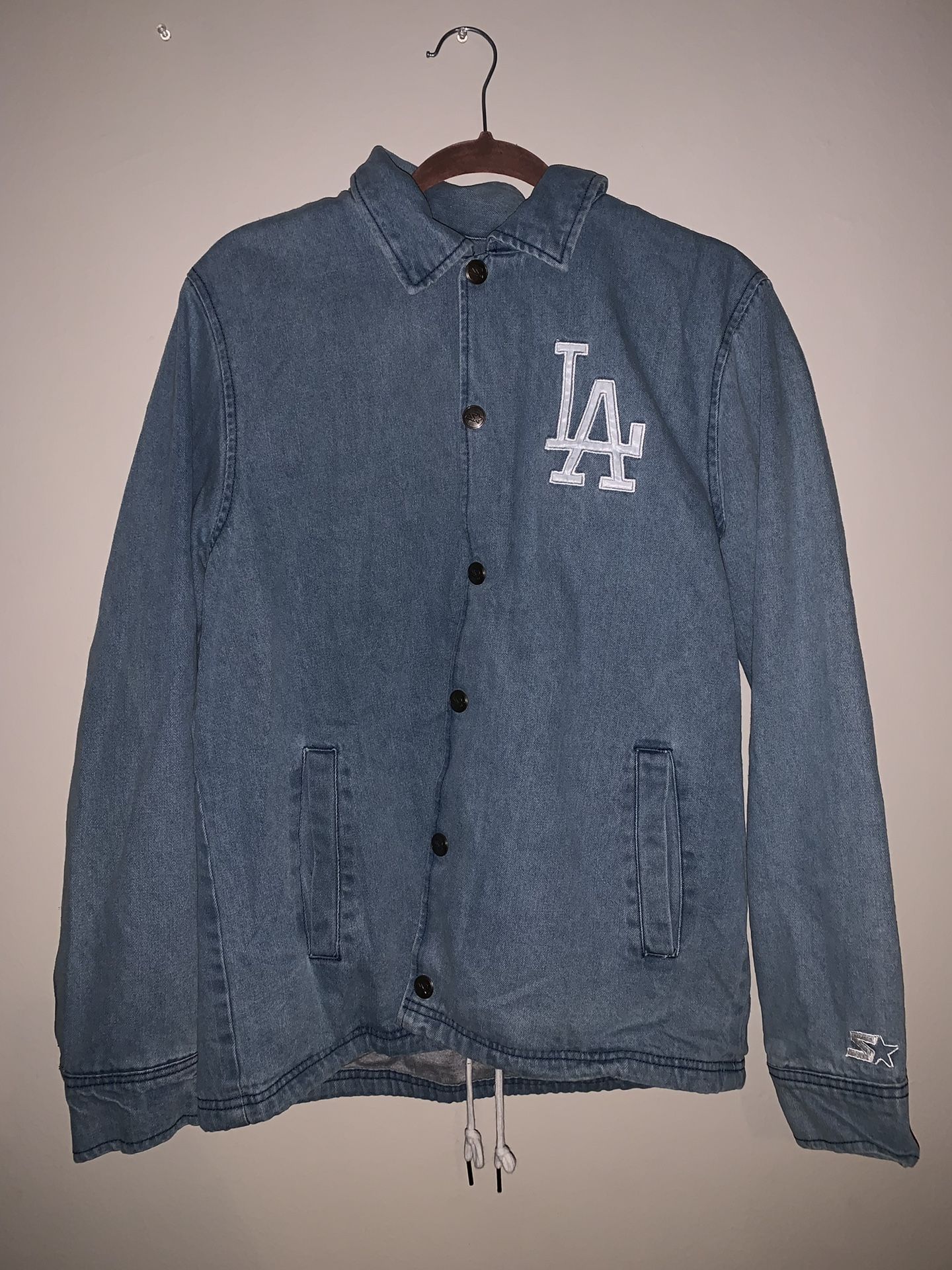 Starter Black Label Los Angeles Dodgers Denim Coach’s Jacket