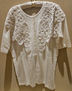 New! Women's M Size light-colored short-sleeve knit cardigan