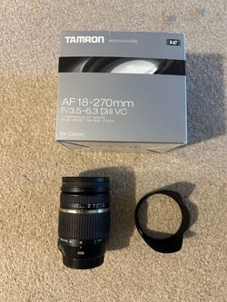 Tamron 18–270mm f/3.5–6.3 Di II VC Zoom Lens for Canon + Tiffen UV Protector