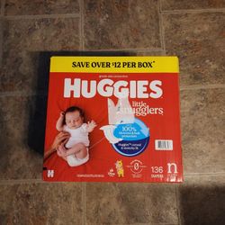 NEW~Huggies Size Newborn Diapers, Little Snugglers Baby Diapers, Size Newborn (up to 10 lbs), 136 Count