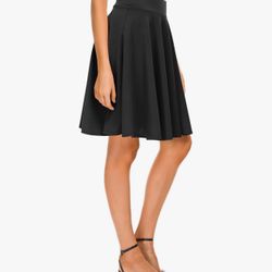 Urban CoCo Women's Midi Skirt Stretchy Flared Casual High Waisted Skirt Size L