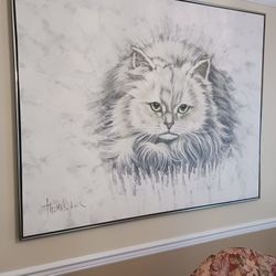 Cat Portrait On Canvas 