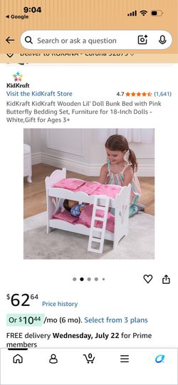 Doll bunk bed