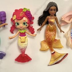 Mermaid Doll Lot (4) – Barbie Style + Shopkins Style Mini Figures 