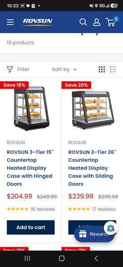 ROVSUN 3-Tier Countertop Heated Display Case