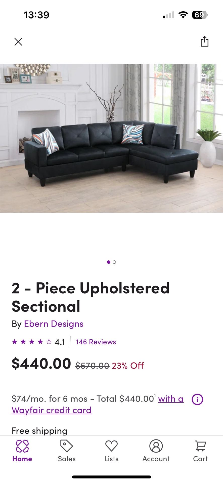 Left Facing sectional Couch