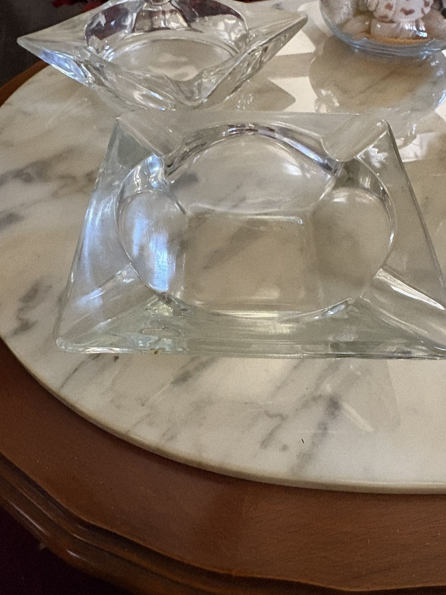 Vintage Heavy Glass Ashtray