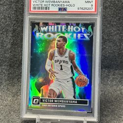 🔥 2023-24  Victor Wembanyama White Hot ROOKIES HOLO PSA 9! 🔥 