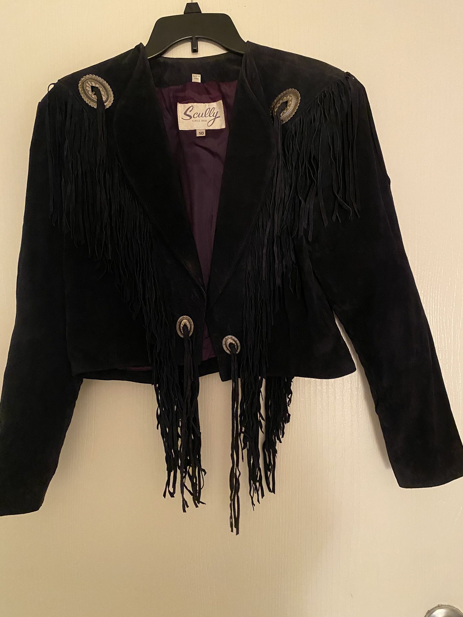 New Dark Blue Suede Leather Jacket