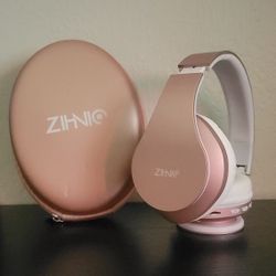 🎧 ZIHNIC Bluetooth Over-Ear Headphones – Foldable, Wireless & Wired, Rose Gold!u