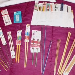Needlepoint And Crochet Hooks And Linen
