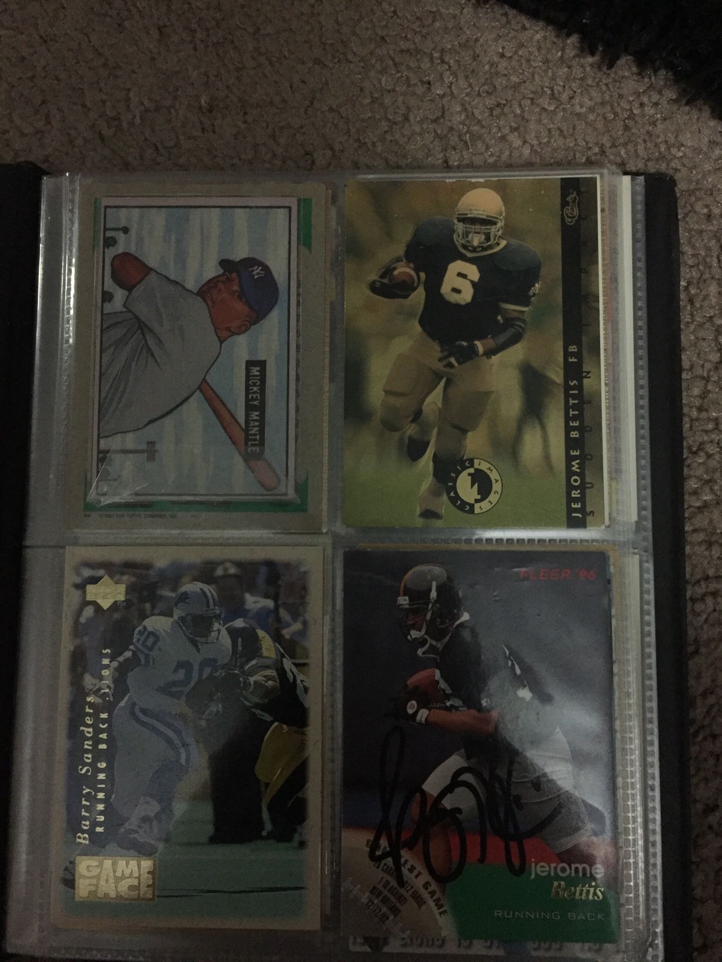 Football and baseball cards