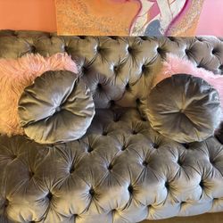 Luxury Tufted Velvet Sectional – Glam / Hollywood Regency – MUST SELL