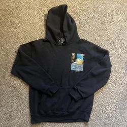 Artist union black hoodie with ocean design