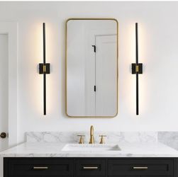 340)
Black Gold Vanity Light Fixtures for Bathroom Over Mirror 30 inch LED