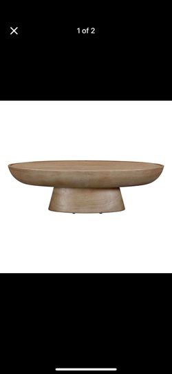 Textured Faux Travertine Indoor/Outdoor Coffee Table