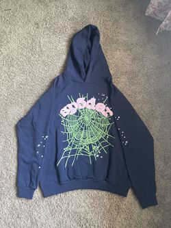 SP5DER Hoodie Navy Pink