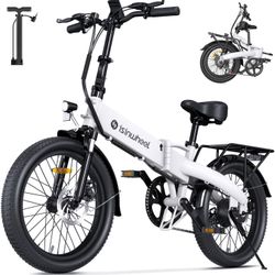 isinwheel U5 Pro Road E Bike for Adults Electric Bike with Front Suspension, 48V 500W Folding Ebikes for Adults, Aluminum Frame, 7 Speed Gear, 20mph F
