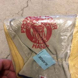 Vintage New Union Pacific Railroad Leather Work Gloves 