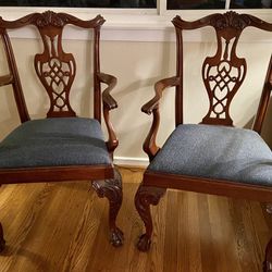 Pair Of High End Chippendale Mahogany Armchairs