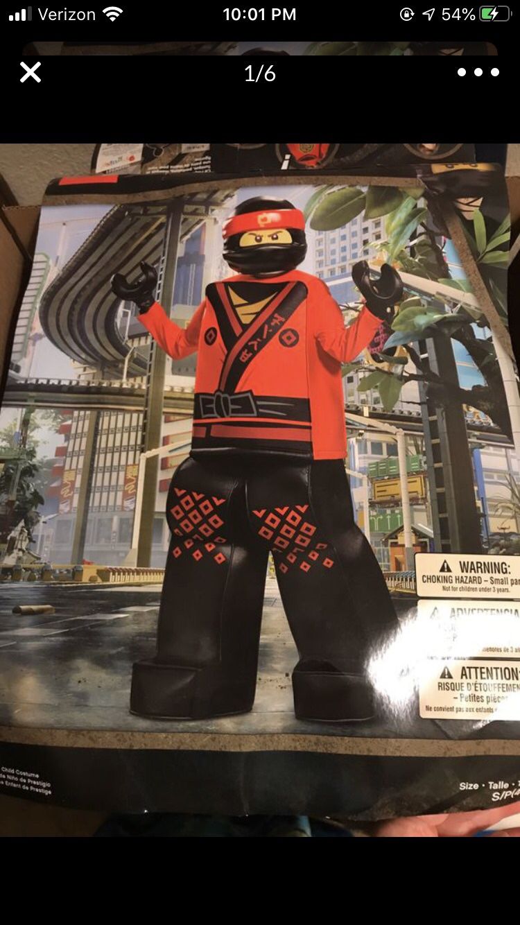New childs ninja costume red with mask