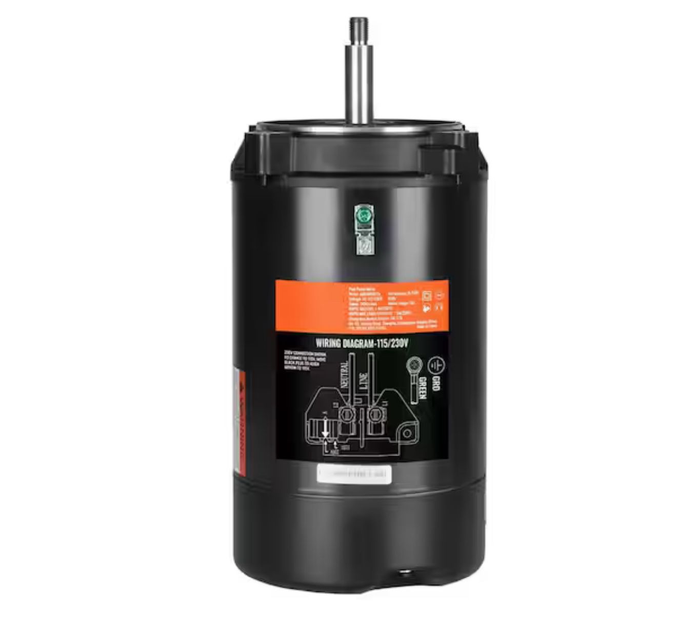 Single Speed 0.75 HP Pool Pump Motor 3450 RPM 115/230-Volt 60Hz 80μF/250-Volt Capacitor 56J Frame CCW Replacement