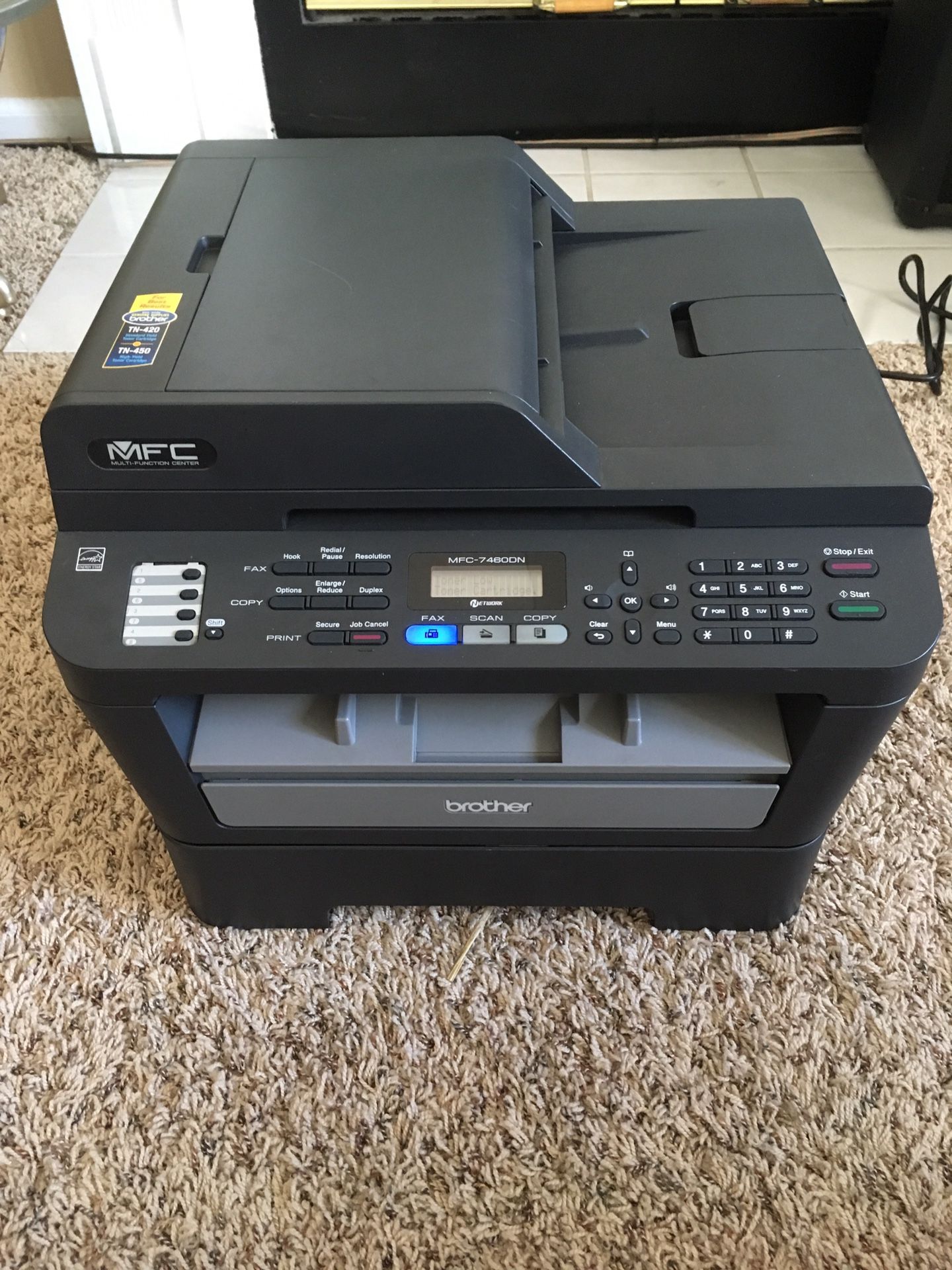 Brother MFC-7460DN Monochrome Printer / Scanner / Fax Machine