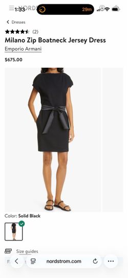 Milano Zip Boatneck Jersey Dress Armani