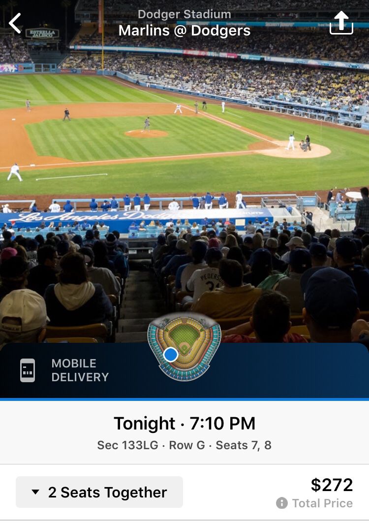 2 Dodger Tickets 7-19-19 with 50.00 parking pass