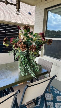 Flower Arrangement In Glass Cylinder Vase