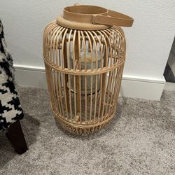 WOODEN CANDLE HOLDER BASKET + FREE CANDLE