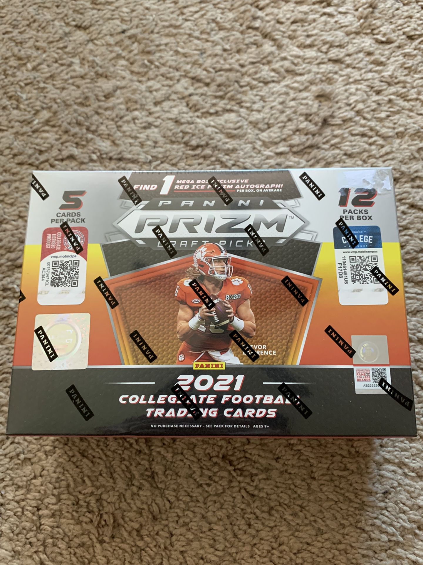 Panini Prism Draft Picks 2021 College Football Trading Cards Red Ice 60 Cards Pack Box 