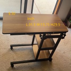 Movable side table with shelves