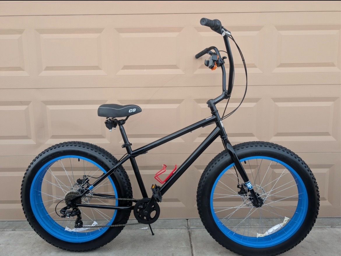26"x4.0. MENS BEACH CRUISER BIKE. MONGOOSE. Large frame. 1x7 SPEEDS Shimano New condition with upgrades ๐๐ผ