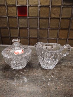 Vintage Gorham Crystal Creamer And Sugar