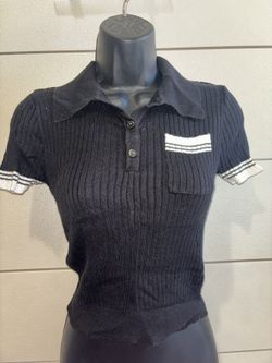 Forever 21 Short Sleeve Black Polo - Size S