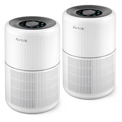 Airtok 2 Pack Air Purifier for Home Bedroom with H13 True HEPA Filter for Smoke, Smokers, Dust, Odors, Pollen, Pet Dander | Quiet 99.9% Removal to 0.1