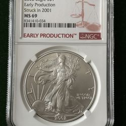 2002 Silver Eagle S$1 MS69 