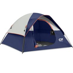 CAMPROS CP 3-4 Person Tent - Dome Tents for Camping, Waterproof Windproof Backpacking Tent, Easy Set up Small Lightweight Tents, Hiking Beach Outdoor 