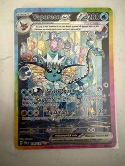 Vaporeon Ex SIR RAW 149/131 Prismatic Evolution pokemon