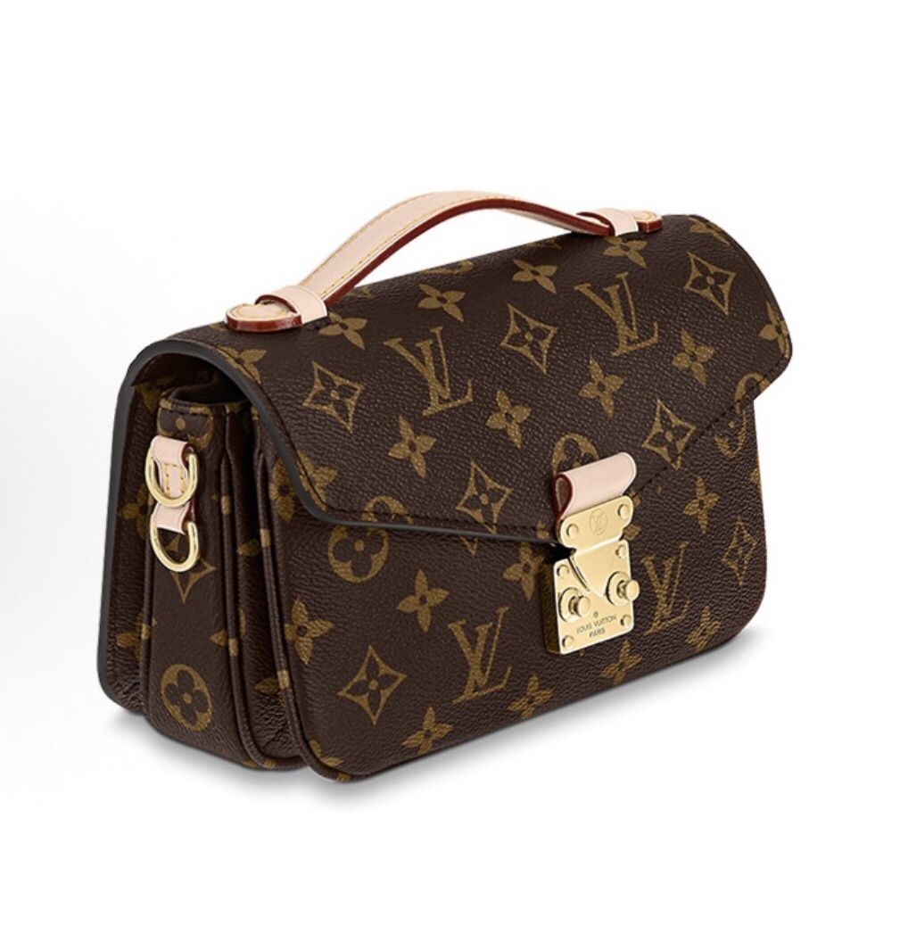 LOUIS VUITTON Pochette Metis East West Classic Old Flower Detachable Shoulder Strap Coated Canvas Cow Leather Trim Small Messenger Bag Handbag (p229)4