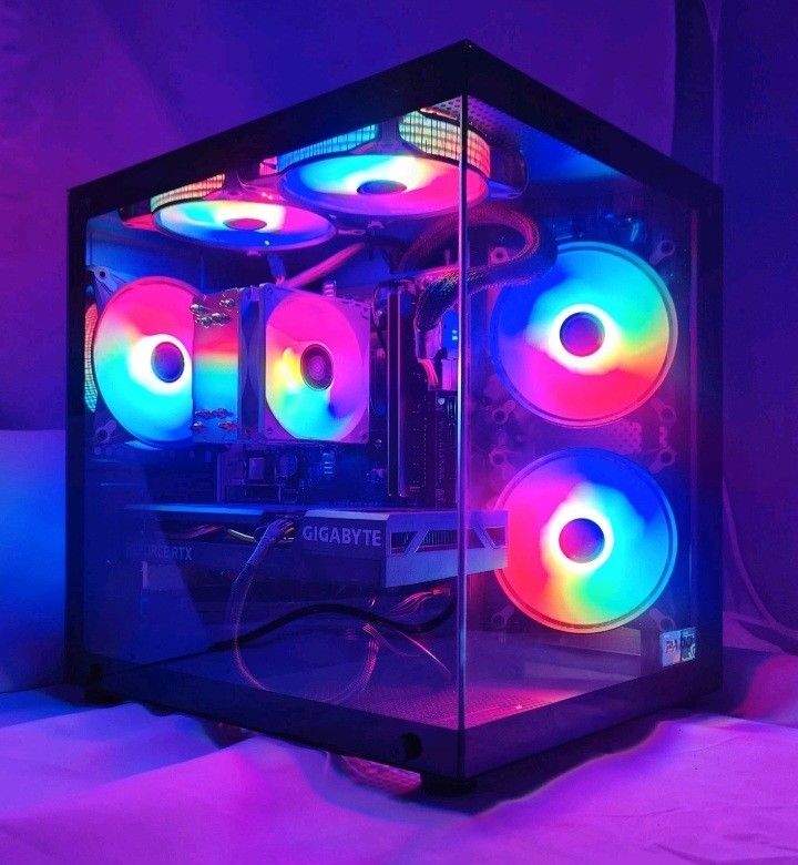 RGB GAMING PC Nvidia 3060ti 8GB AMD Ryzen 3600x CPU Desktop Tower