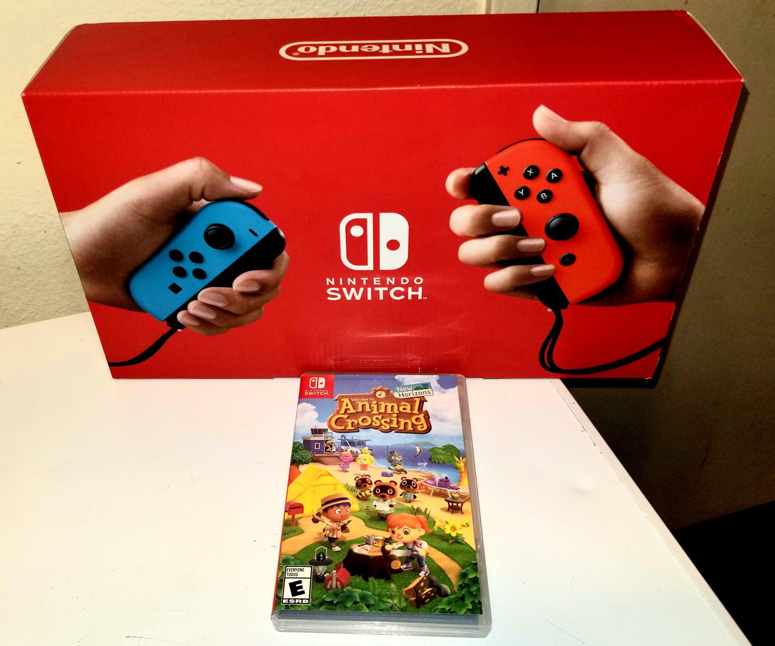 NINTENDO SWITCH GRAY OR NEON B/R V2 BRAND NEW WITH ANIMAL CROSSING NEW HORIZONS BRAND NEW SEALED