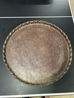 Handmade Middle Eastern Copper Tray