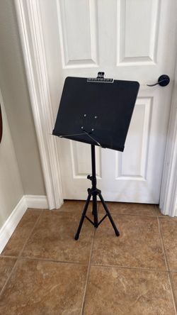 Black Folding Music Stand with Clip