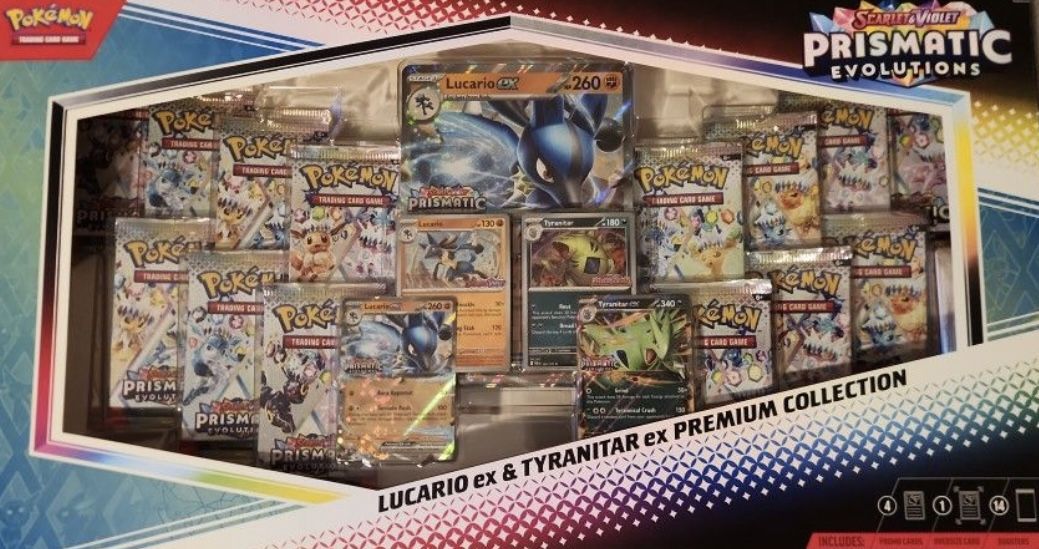 Prismatic Evolutions Lucario And Tyranitar Ex Premium Collection
