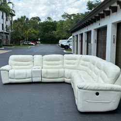 🛋️ Sectional Sofa/Couch Recliners - Off White - Real Leather - Cheers - Delivery Available 🚛
