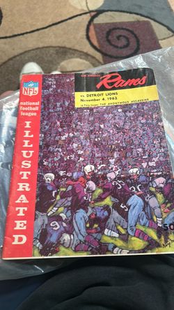1962 NFL LA Rams vs Detroit Lions Game Program