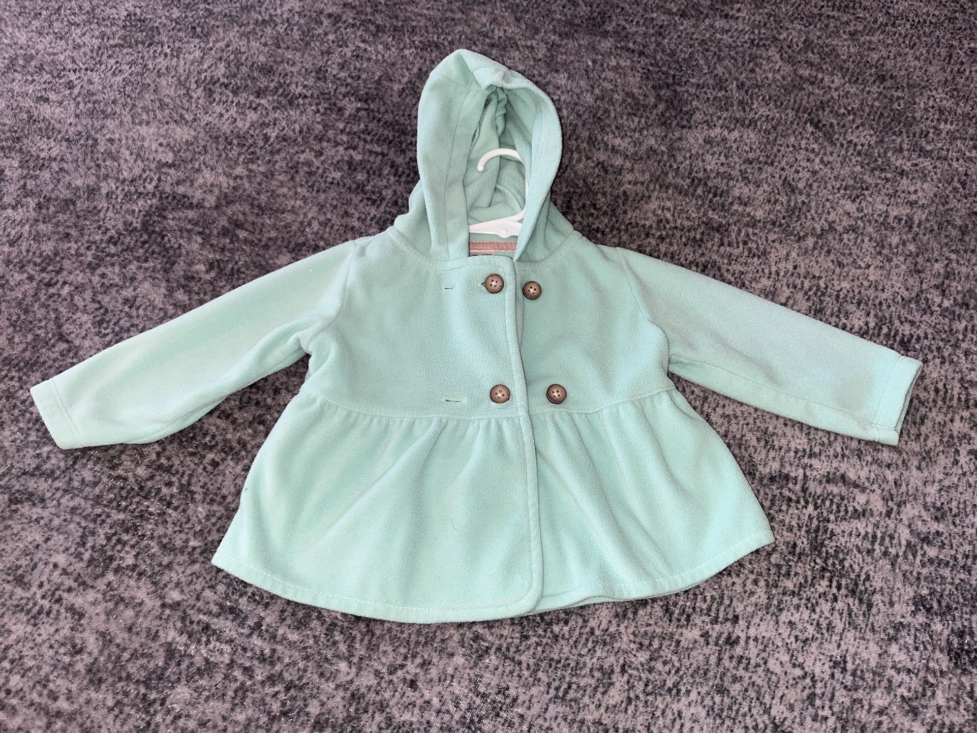 Cute Carters Baby Girl Mint Green Fleece Jacket Size 12M